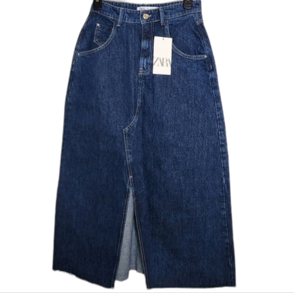 NWT Zara denim midi/maxi skirt